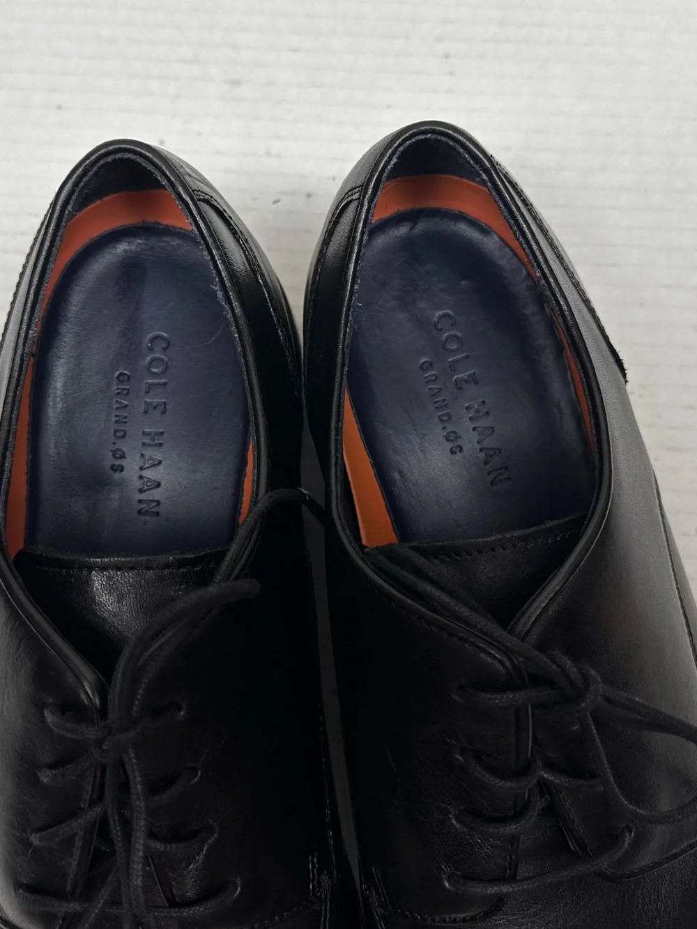 Cole Haan Men's Black Leather Lenox Hill Split Toe Derby shoes Size 9.5